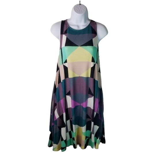 Mara Hoffman colorblock geometric swing sleeveless dress - Picture 1 of 8